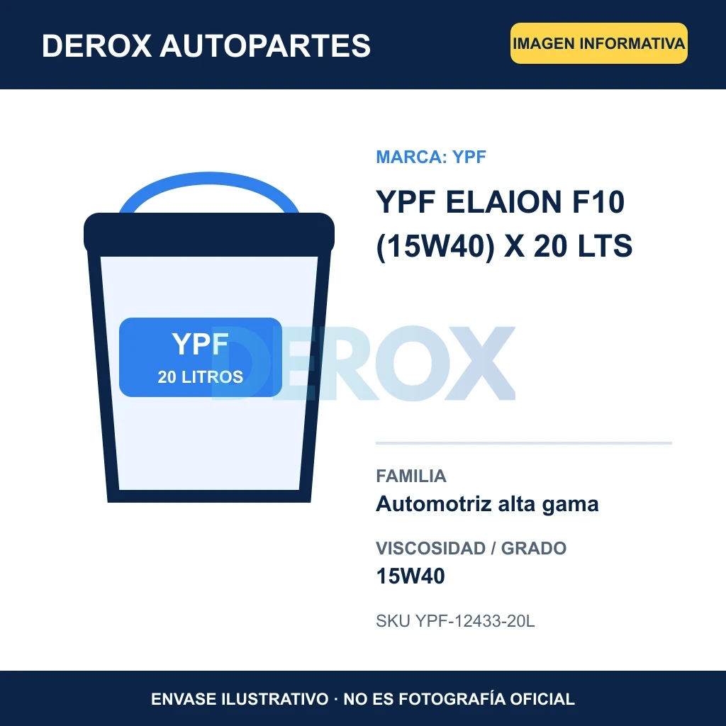 YPF ELAION F10 (15W40) X 20 LTS