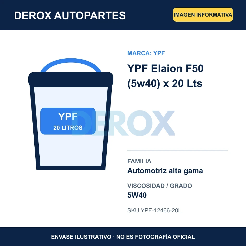 YPF Elaion F50 (5w40) x 20 Lts
