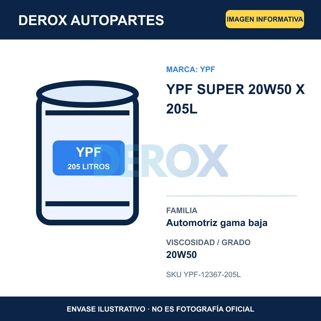 YPF SUPER 20W50 X 205L