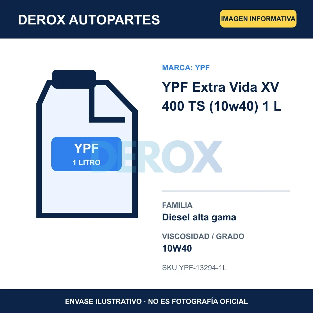 YPF Extra Vida XV 400 TS (10w40) 1 L