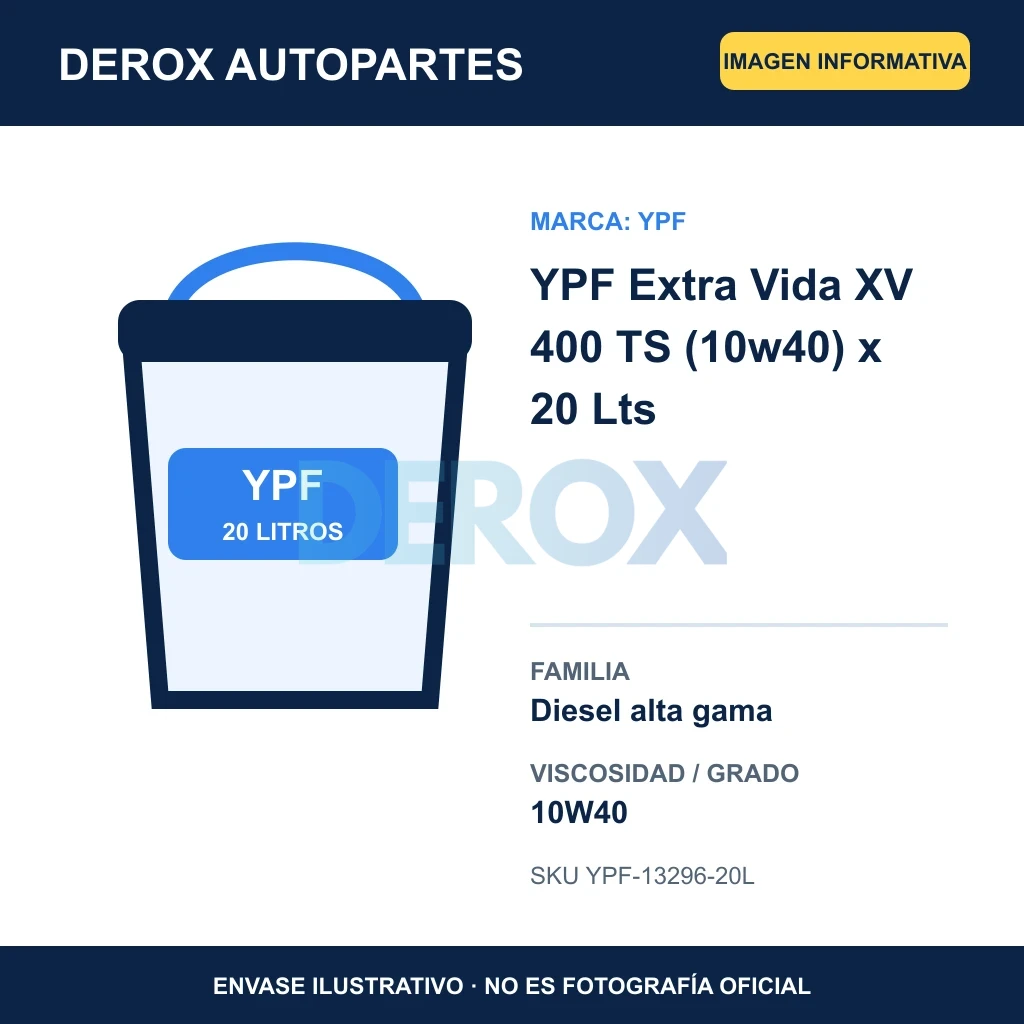 YPF Extra Vida XV 400 TS (10w40) x 20 Lts