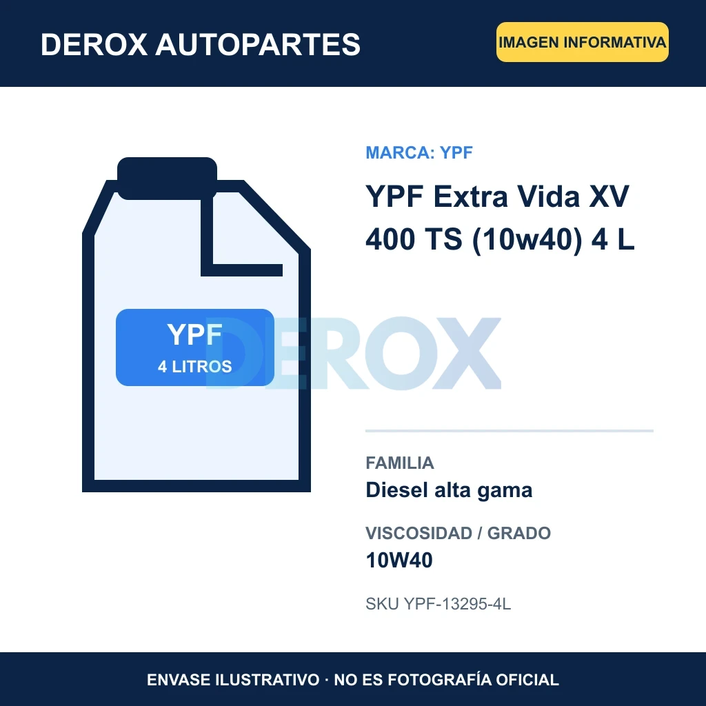 YPF Extra Vida XV 400 TS (10w40) 4 L