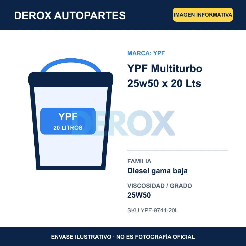 YPF Multiturbo 25w50 x 20 Lts